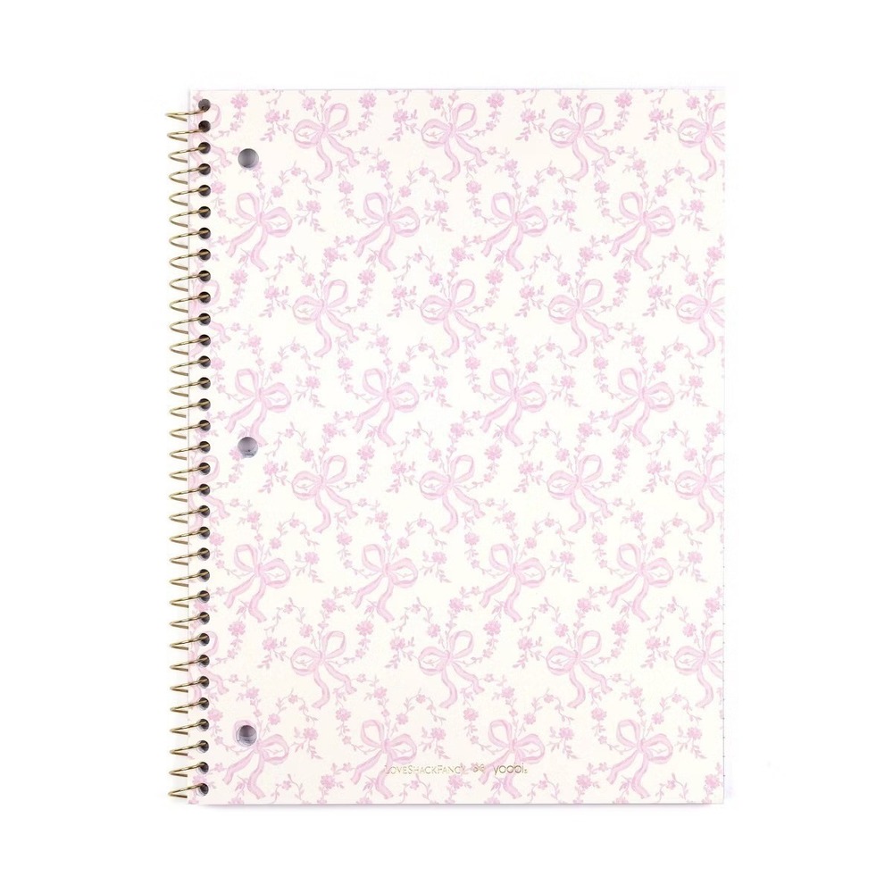 LoveShackFancy Notebook Coquette Bow Pink Floral Chantilly College Ruled NEW